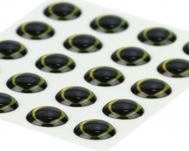 Ultra 3D Epoxy Eyes, Black/Gold, 7 mm